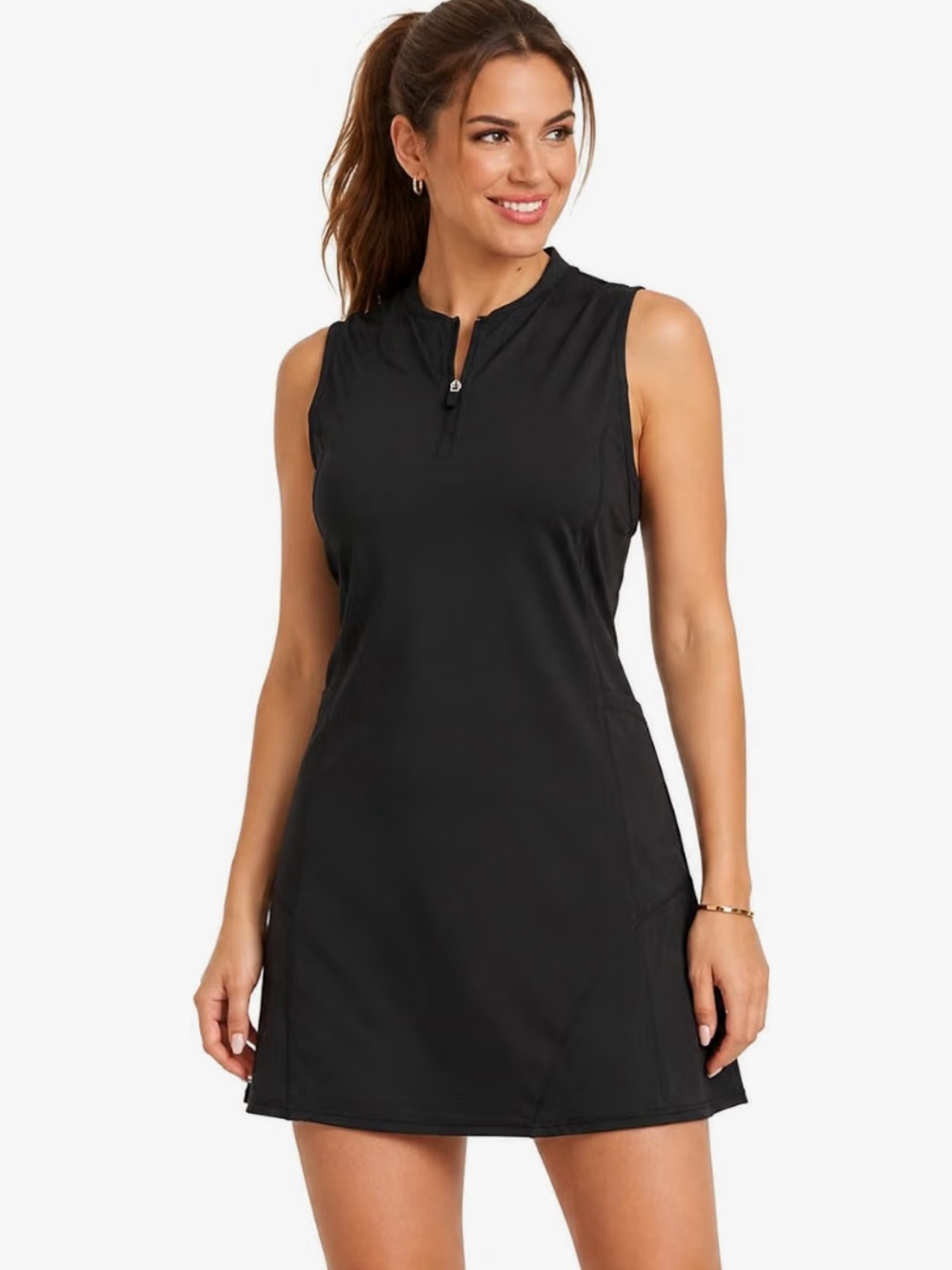 Spyder NWT Polo DressSleeveless Quarter Zip Stretch Knit Dress Breathable M